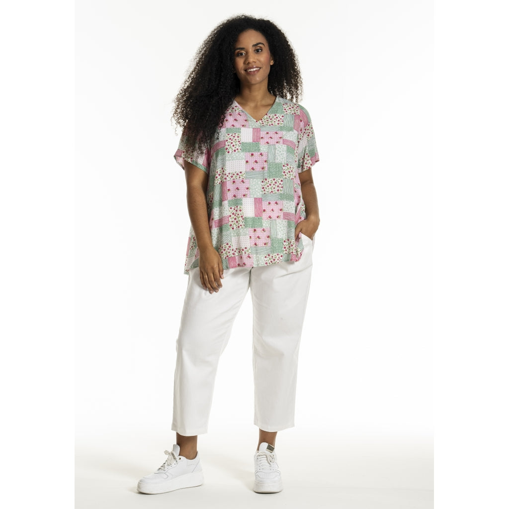 Studio SBaloo Blouse Blouse Multi print with green and pink