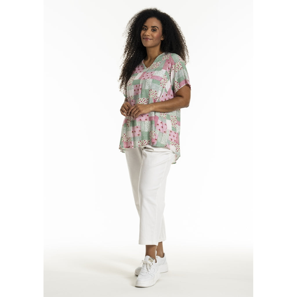 Studio SBaloo Blouse Blouse Multi print with green and pink