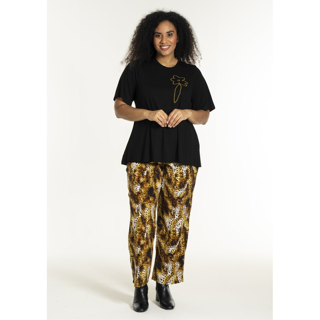 Studio SBella T-Shirt with print T-Shirt Black with yellow