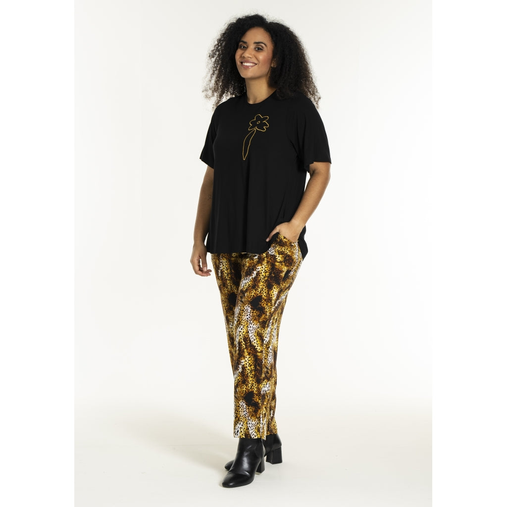 Studio SBella T-Shirt with print T-Shirt Black with yellow