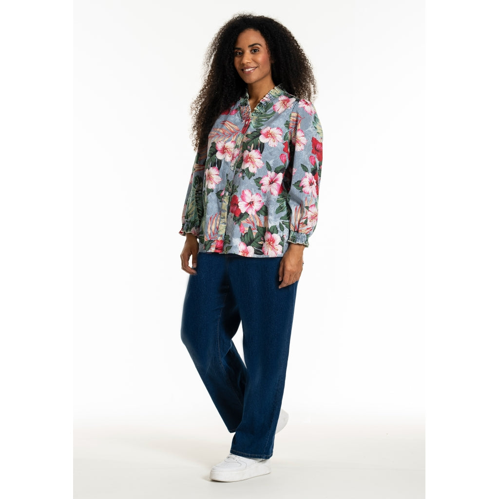 Studio SBonni Shirt Shirt Stripe with flower print