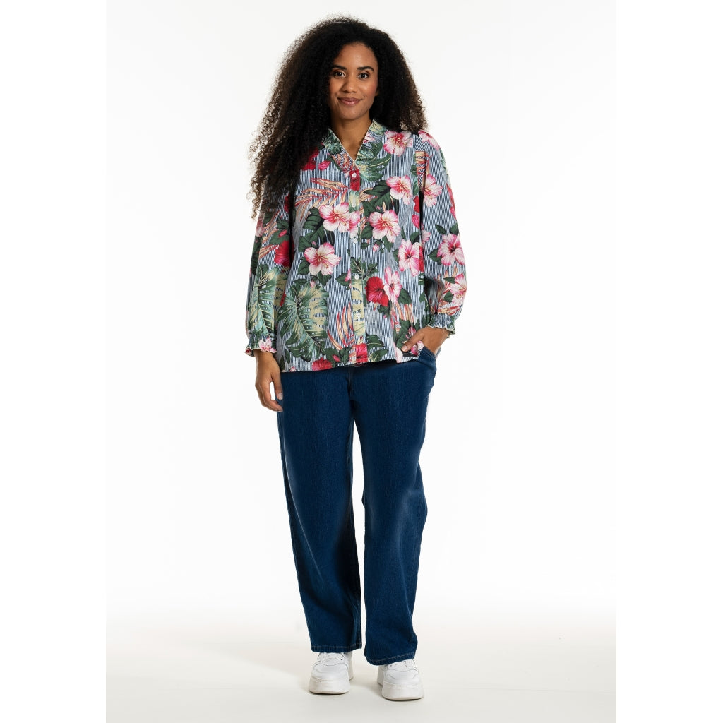 Studio SBonni Shirt Shirt Stripe with flower print