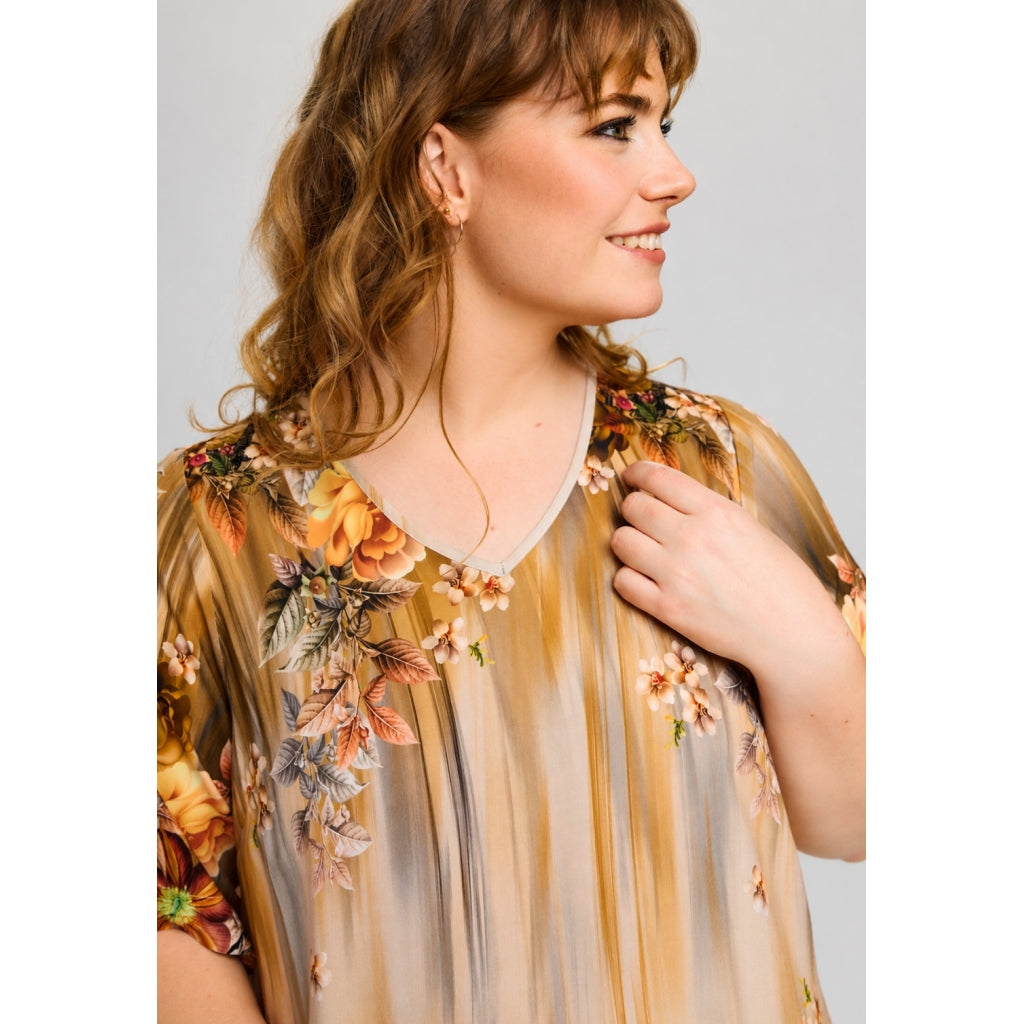 Studio SCosima Long Dress Dress Sand board with flowers