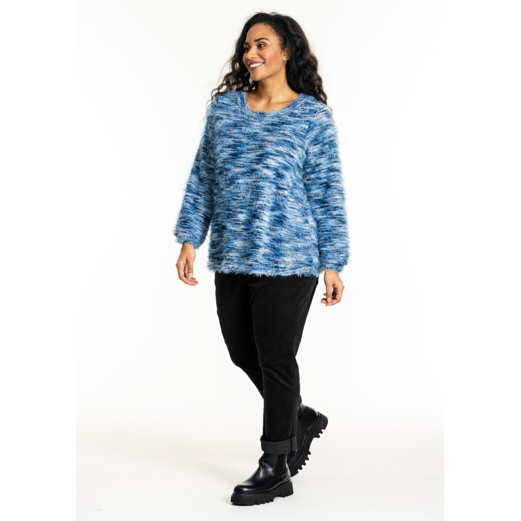 Studio SGinette Knit Sweater Blouse Blue