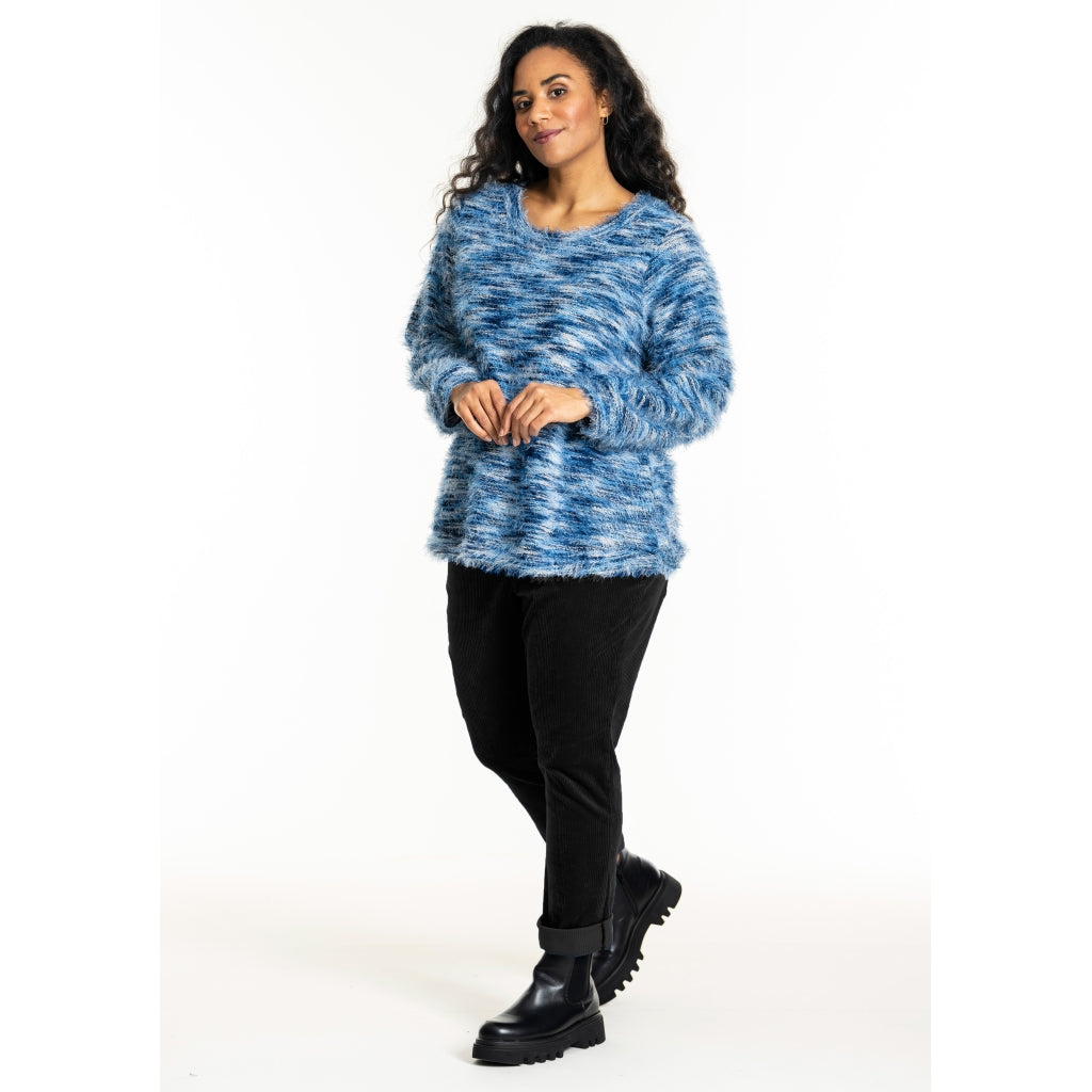 Studio SGinette Knit Sweater Blouse Blue