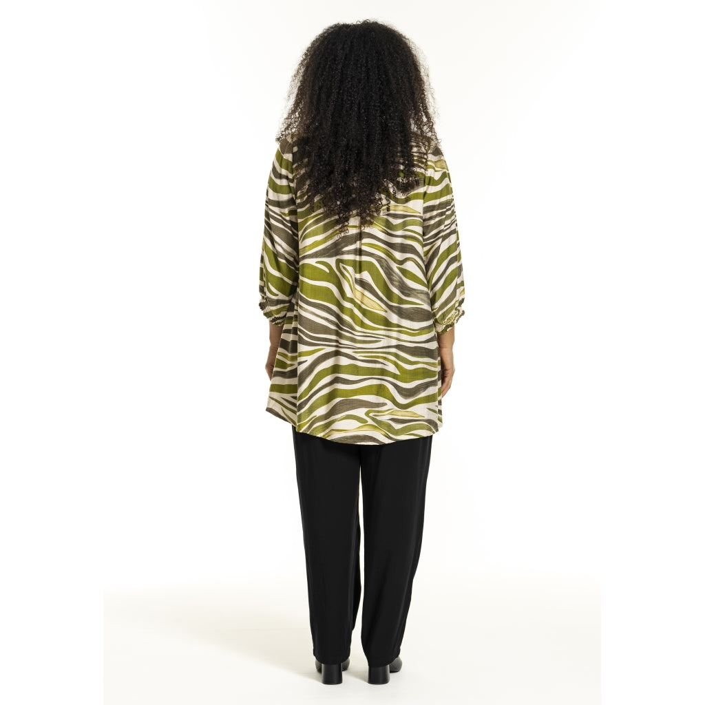 Studio SIlsa Tunic Tunic Offwhite with green pattern