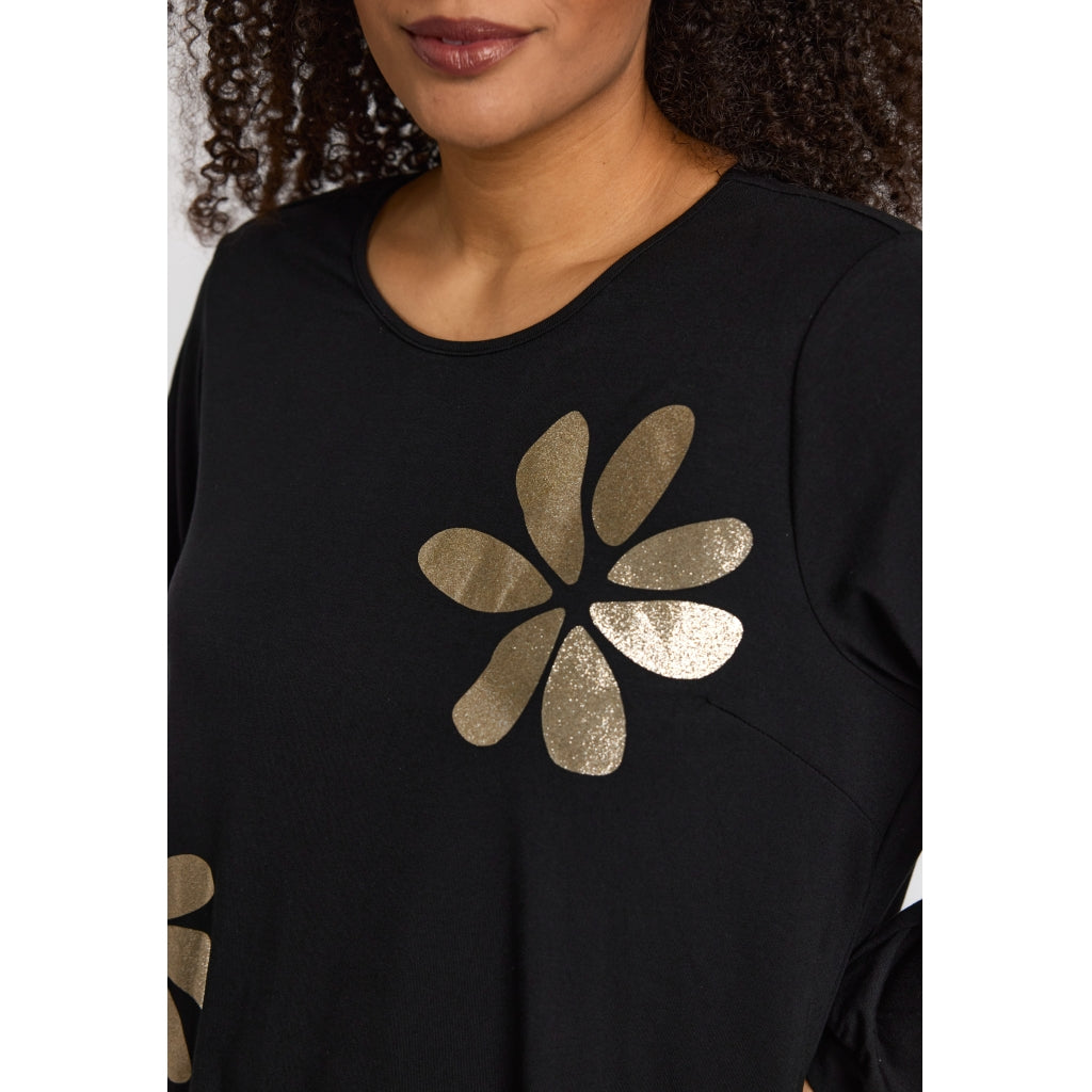 Studio SKirsten Blouse Blouse Black with gold flowers
