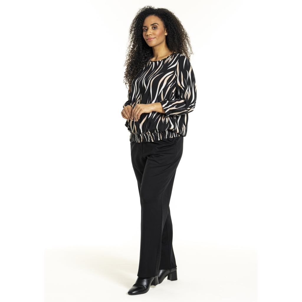 Studio SPamela Blouse Blouse Black with straw