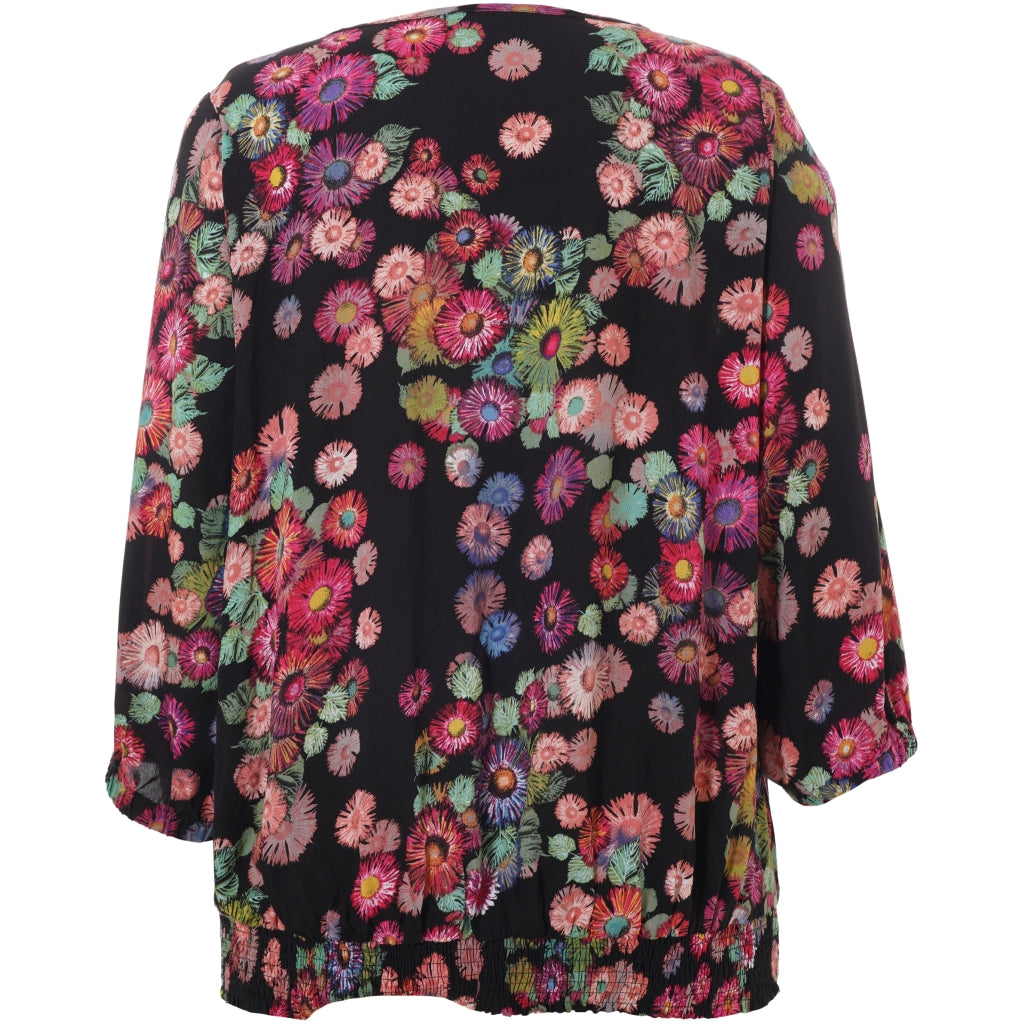 Studio SPamela Blouse Blouse Black with multicolor flowers