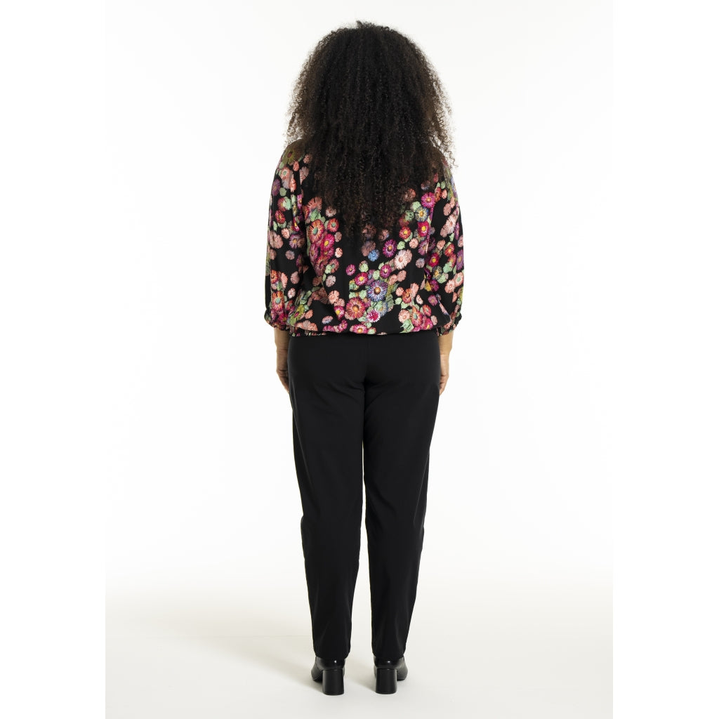 Studio SPamela Blouse Blouse Black with multicolor flowers