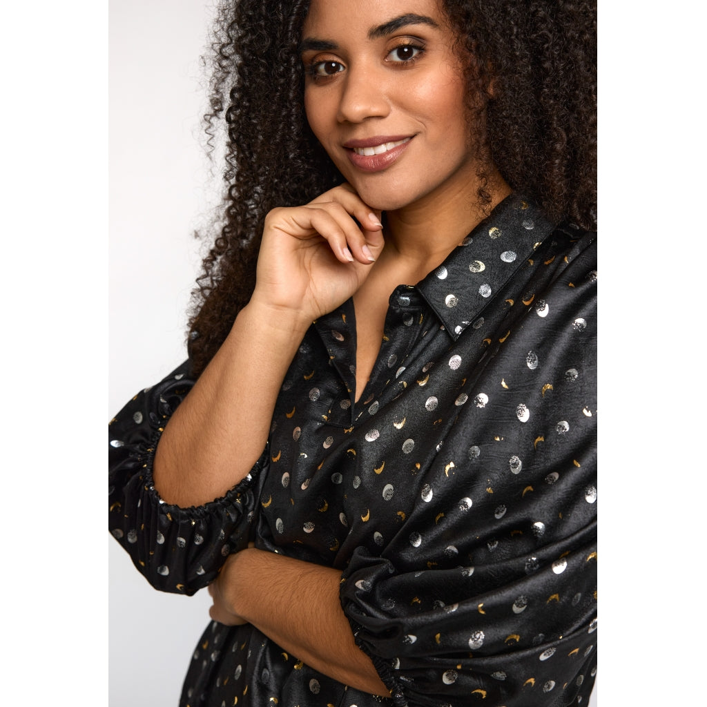 Studio STiff Shirt Shirt Black with silver/gold dots