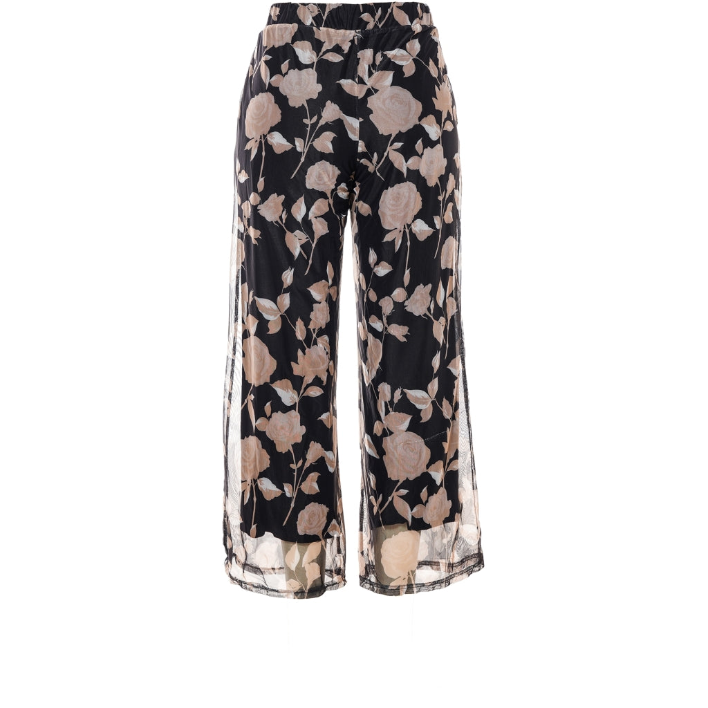 Studio Jakobine Trousers Trousers Black with sand flowers