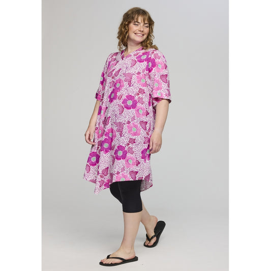 Studio SAlessia Tunic Tunic White with pink flowers