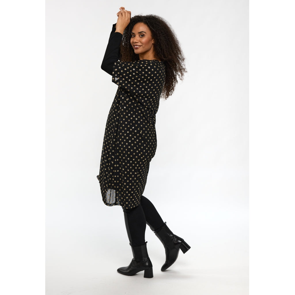 Studio SAlma Dress Dress Black with gold dots