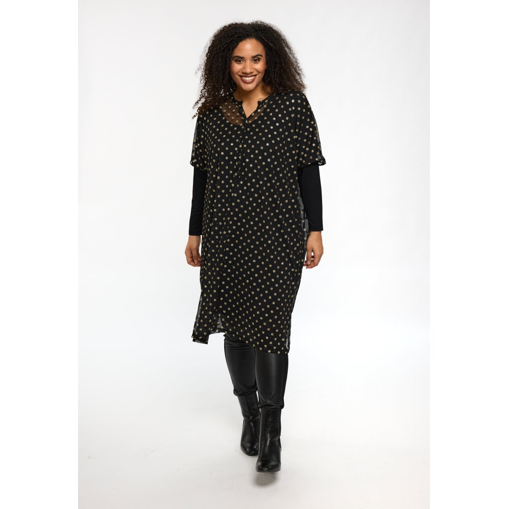 Studio SAlma Dress Dress Black with gold dots