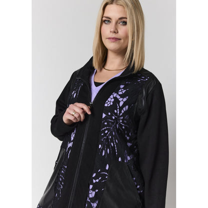 Studio SAmaris cardigan with lace Cardigan Black