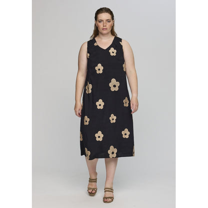 Studio SAnastasia Long dress Long Dress Black with sand flowers