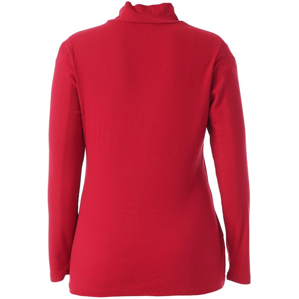 Studio SAngla Rib Turtle neck blouse Blouse Red