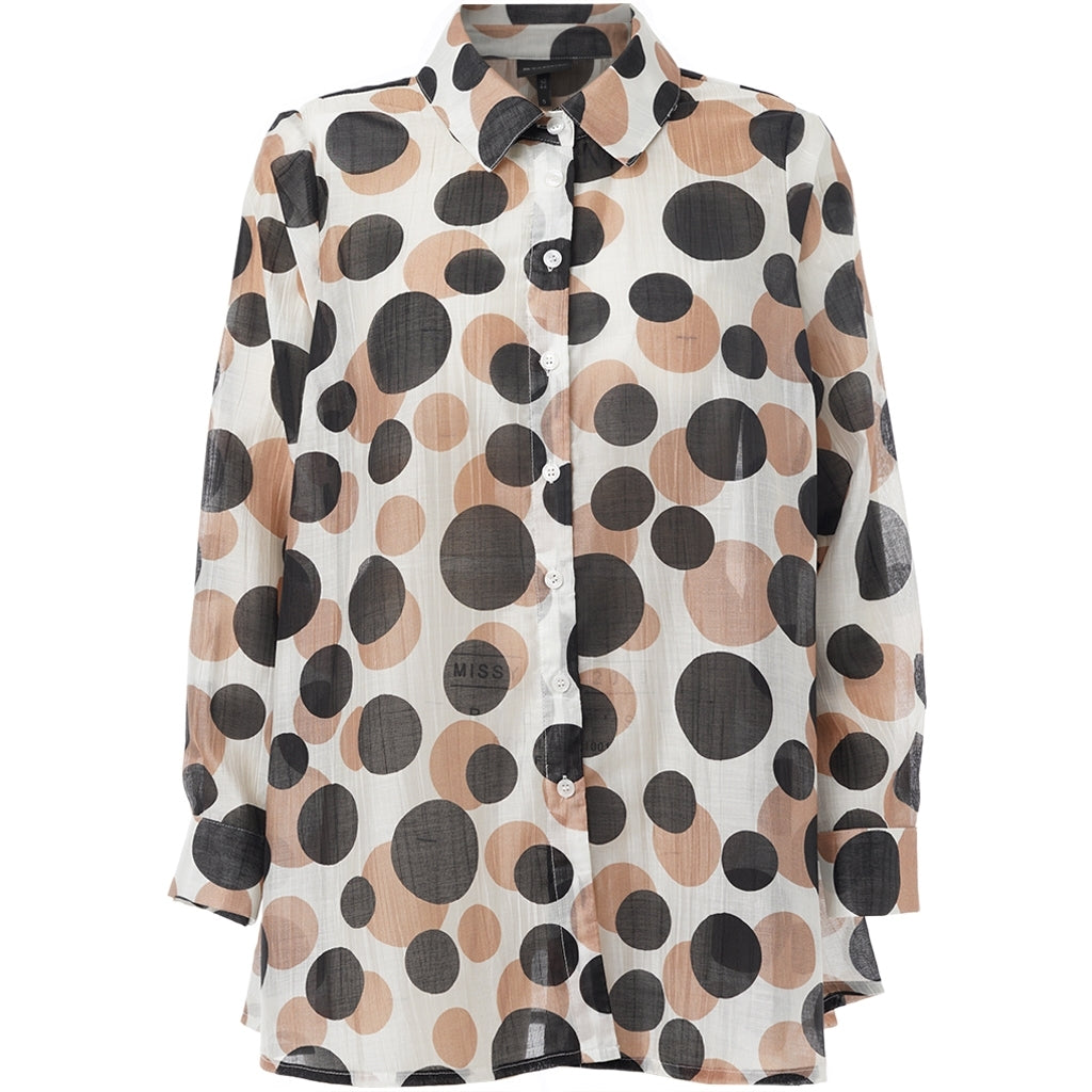 Studio SAnneliese Shirt Shirt White with black/brown dots