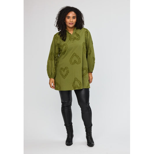 Studio SAria Tunic with hearts Tunic Green