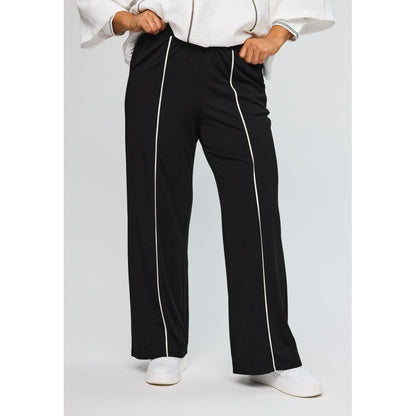 Studio SAuri Trousers with white tape Trousers Black