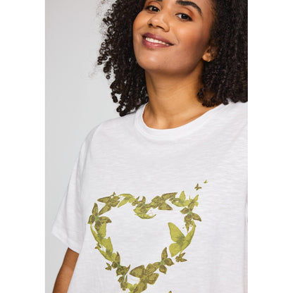 Studio SBella T-Shirt with print T-Shirt White with green butterflies