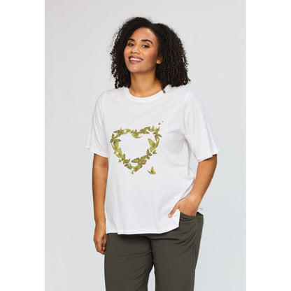 Studio SBella T-Shirt with print T-Shirt White with green butterflies
