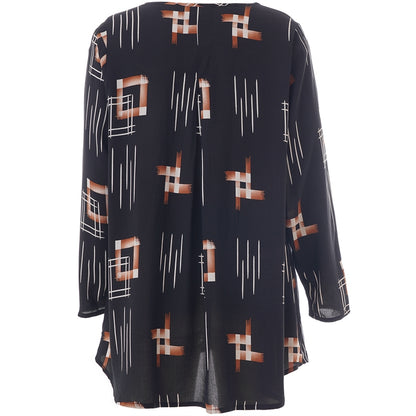 Studio SBerit Blouse Blouse Black with copper and white patterns