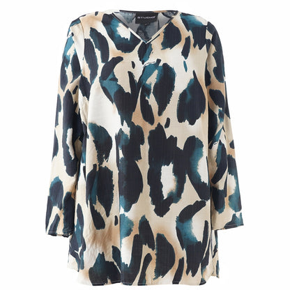Studio SBerit Blouse Blouse Sand with black petrol clouds