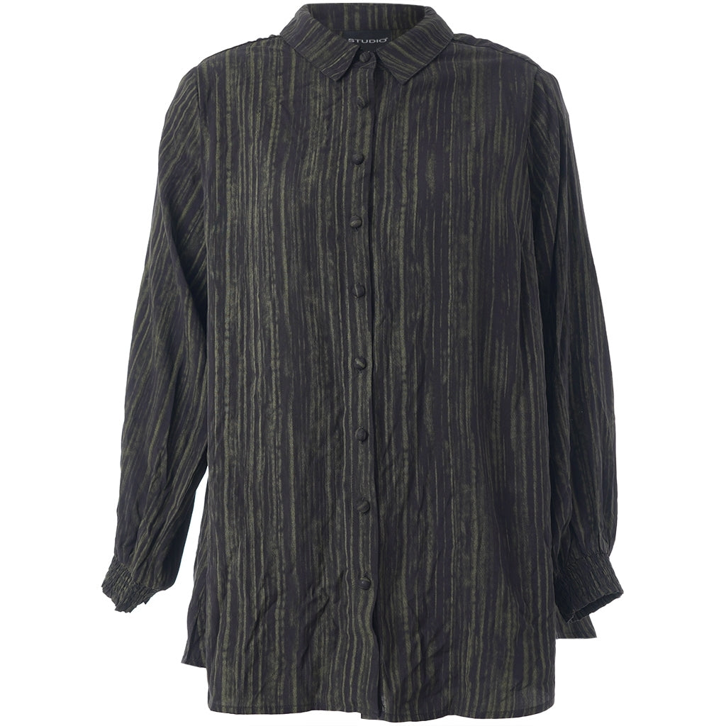 Studio SBitta Shirt Shirt Black with green stripes
