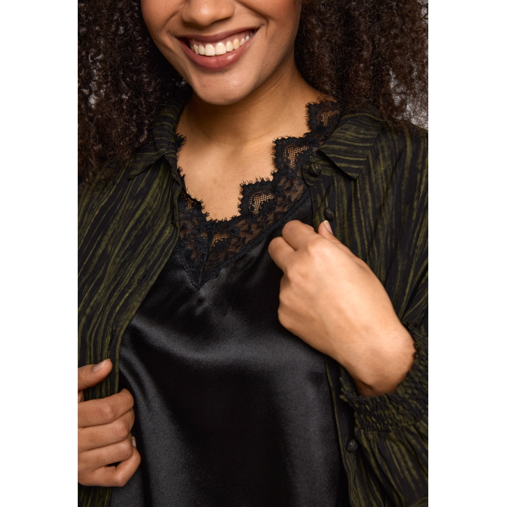 Studio SBitta Shirt Shirt Black with green stripes