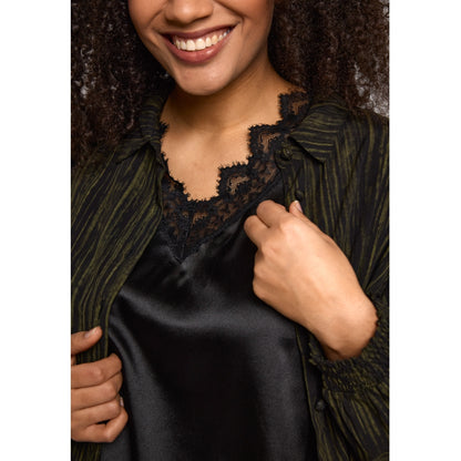 Studio SBitta Shirt Shirt Black with green stripes