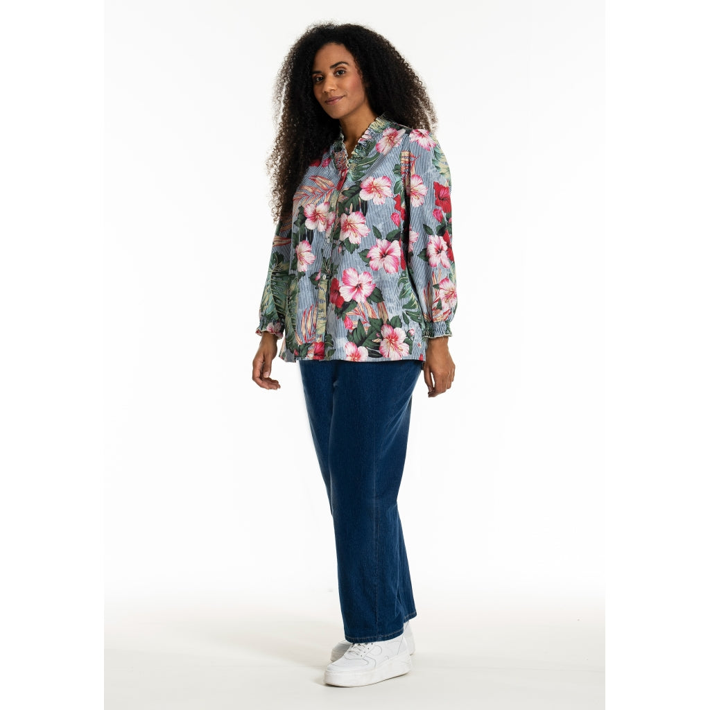 Studio SBonni Shirt Shirt Stripe with flower print