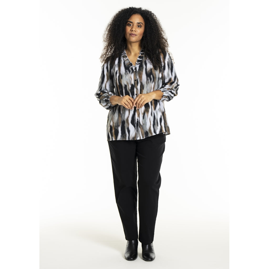 Studio SBonni Shirt Shirt Black with grey/sand skies