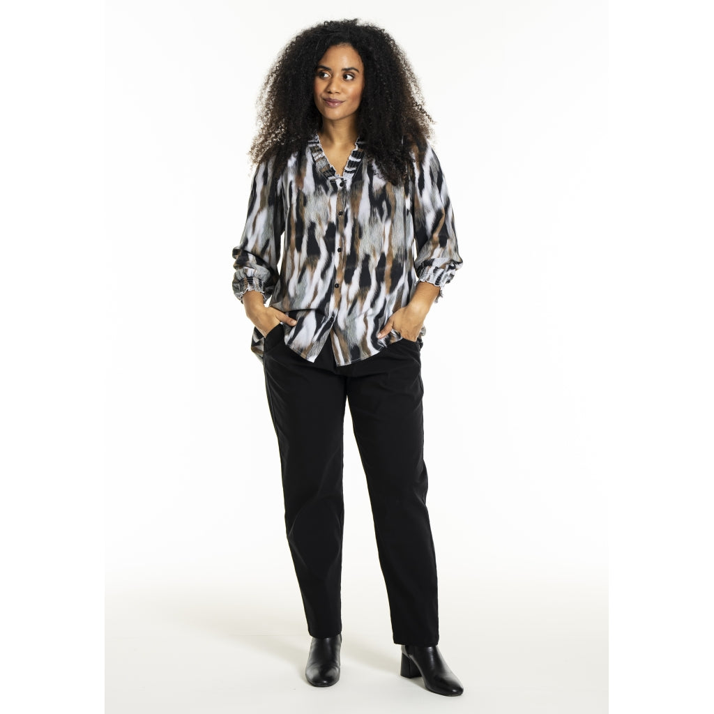 Studio SBonni Shirt Shirt Black with grey/sand skies