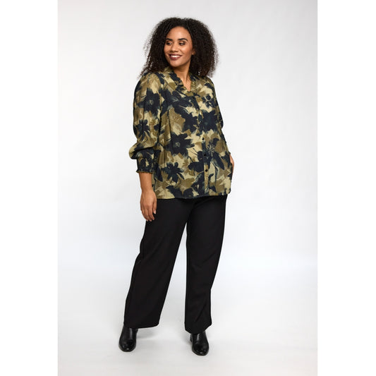 Studio SBonni Shirt Shirt Green black flowers