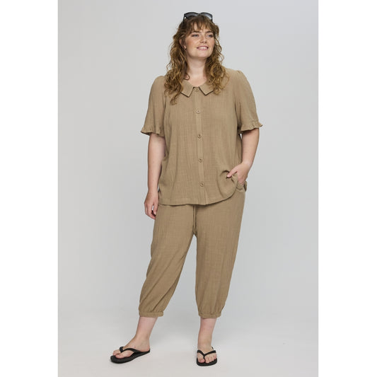 Studio SBridget shirt jacket with short sleeve Shirt Jacket Sand