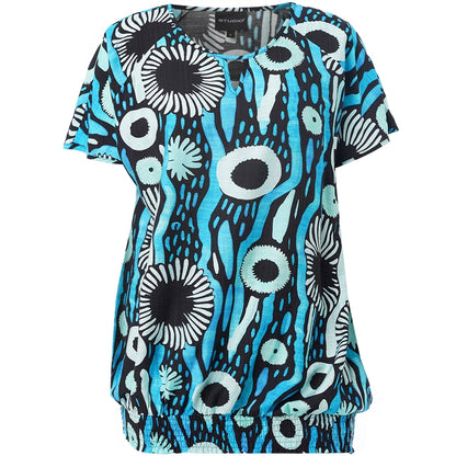 Studio SCamilla Blouse Blouse Black with blue printed