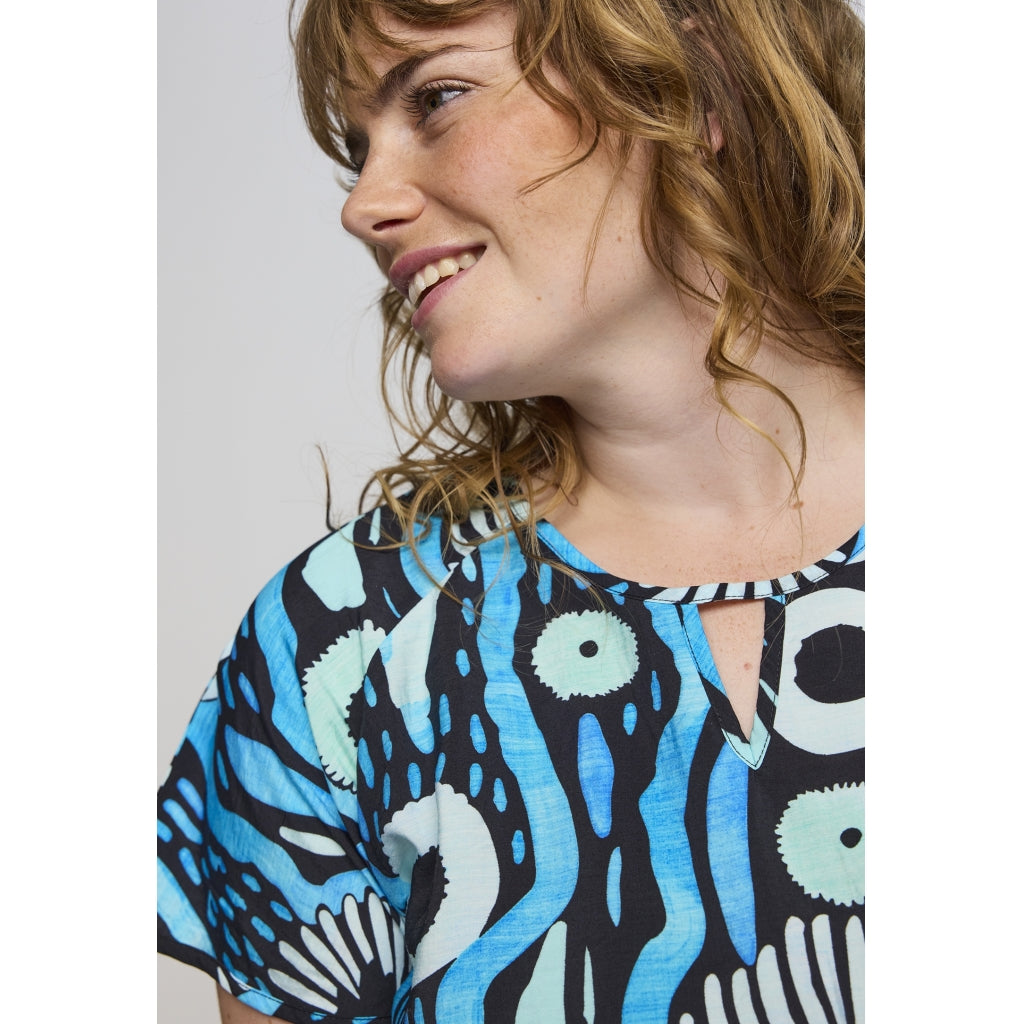 Studio SCamilla Blouse Blouse Black with blue printed