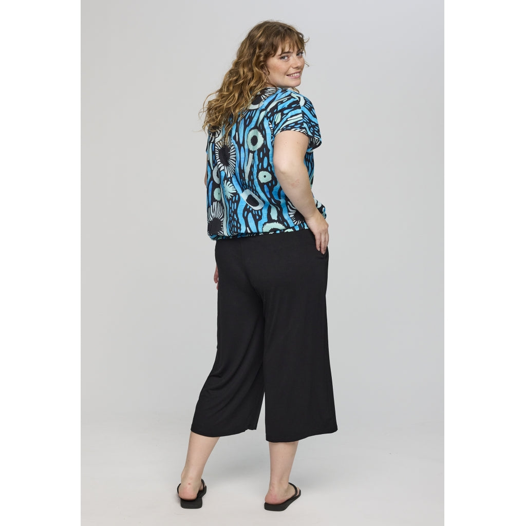 Studio SCamilla Blouse Blouse Black with blue printed