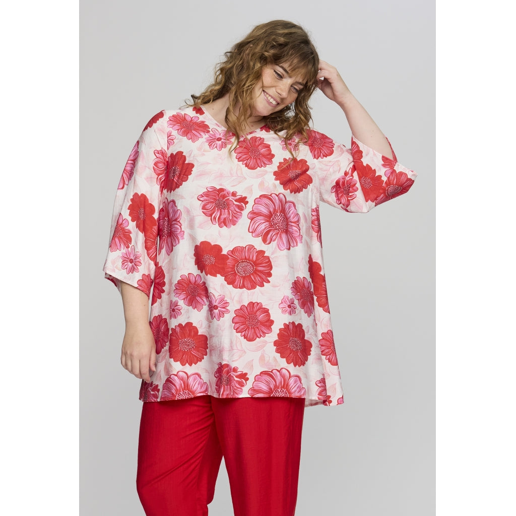 Studio SCamilla Tunic Tunic White with Red Flower