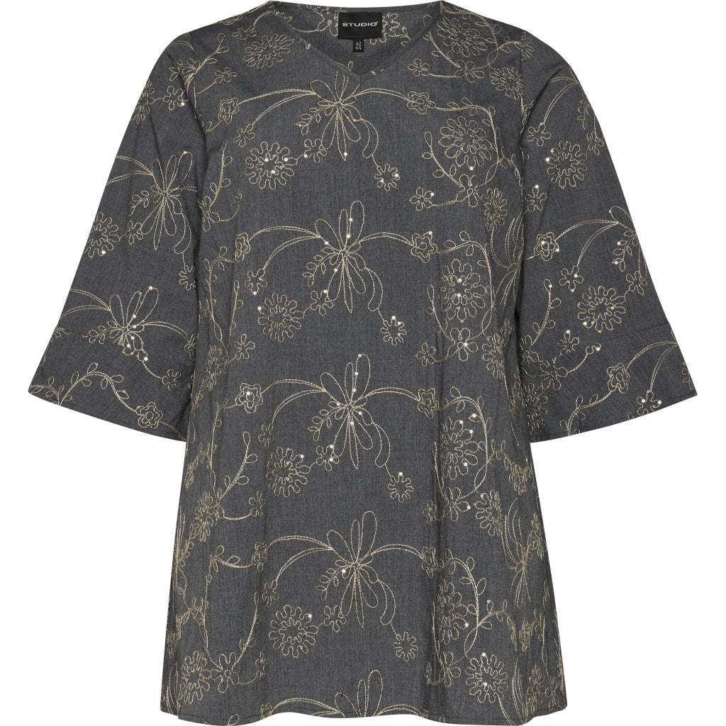 Studio SCamilla Tunic Tunic Blue denim with embroidery