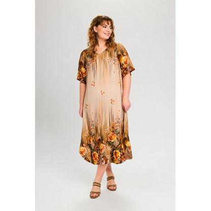 Studio SCosima Long Dress Dress Sand board with flowers
