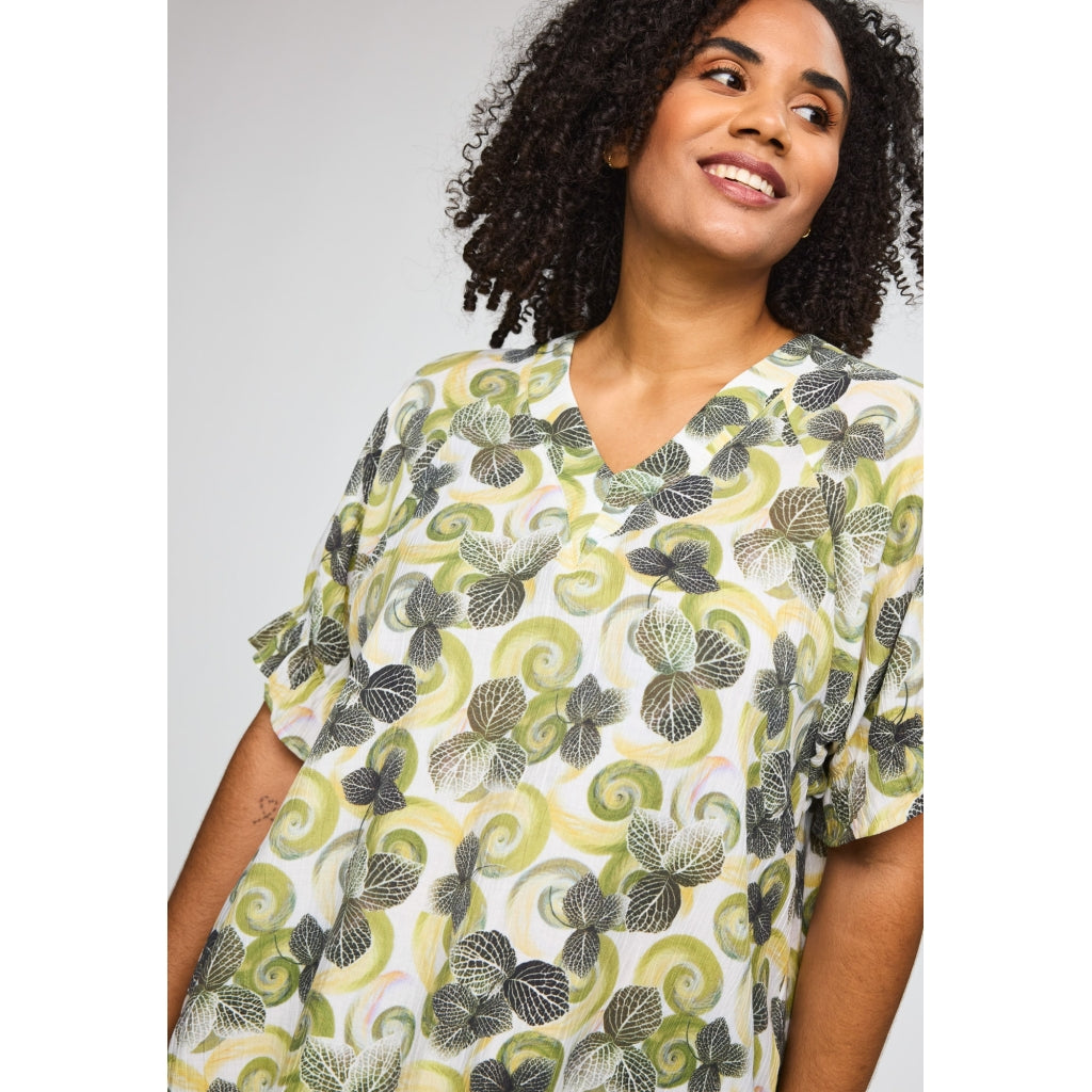 Studio SDasie Blouse Blouse Off white + green flowers