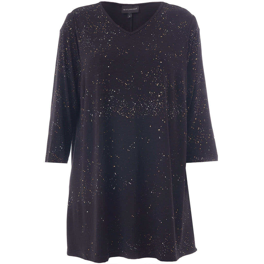 Studio SDitte Tunic Tunic Black with gold/silver dots