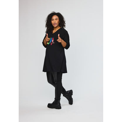 Studio SDitte Tunic Tunic Black with bird print
