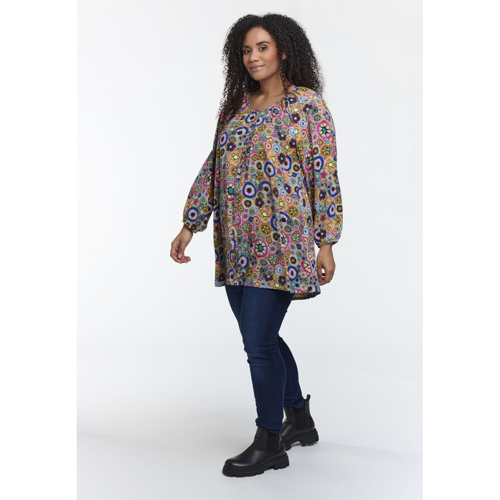 Studio SDorine Tunic with long sleeve Tunic Circle multicolor print