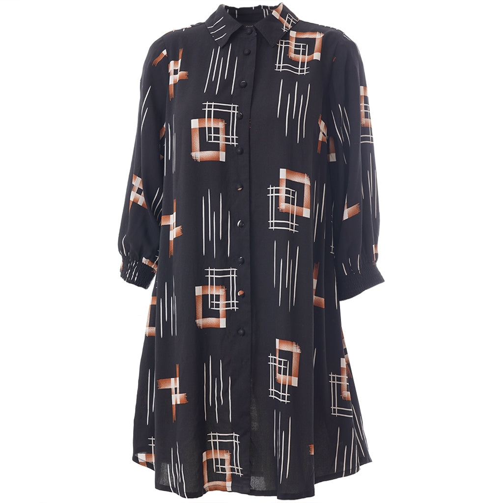 Studio SEmilie Shirt Shirt Black with copper and white patterns