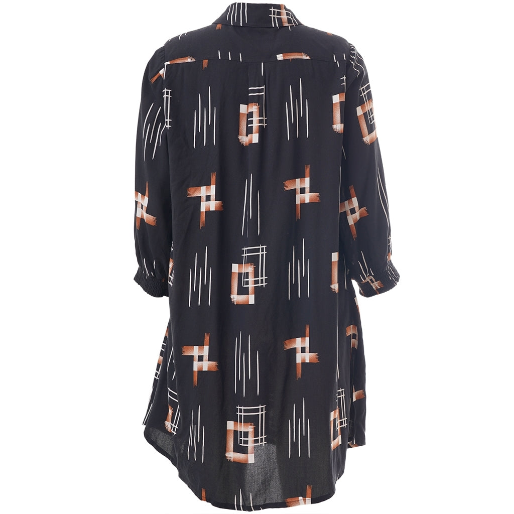 Studio SEmilie Shirt Shirt Black with copper and white patterns