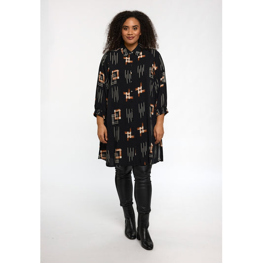 Studio SEmilie Shirt Shirt Black with copper and white patterns